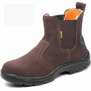 Britský módne pánske veľkosť priedušná oceľovou špičkou čiapky pracovné bezpečnostná obuv anti-pierce platformu bezpečnosti členok kožené topánky