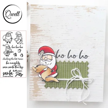 QWELL Vianočné Cute Santa Jasné Známky pre Scrapbooking a Karty Výrobu Papiera, Plavidlá, Transparentné Silikónové 2019 Nové