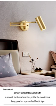 Nordic kreatívne štúdia merateľné osobné čítanie nástenné svietidlo svetlo luxusné spálne posteli steny v obývacej izbe osvetlenie led žiarovka