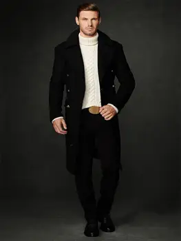 Pánske Oblek Tweed Kabát Gentleman 2021 Jeseň Zima Nové Long Double Breasted Voľné Veľké Tweed Kabát