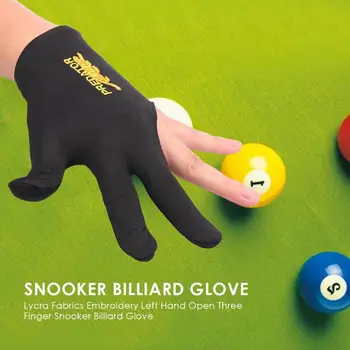 Snooker Biliard Rukavice EmbroideryBillard Rukavice Ľavej Strane Tri Hladké Prst Biliardo Billar Guanti Biliardové Príslušenstvo