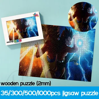 Dragon Ball Znaky Skladačka Puzzle Klasické Japonské Anime 1000 Kusov Drevené Puzzle pre Deti Decompressing Zábava Hračky