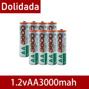 4pcs Dolidada Nová Batéria AA 3600 MAh Nabíjateľná Batéria 1.2 V Ni-MH AA Batérie Vhodné pre Hodiny Myší Počítače