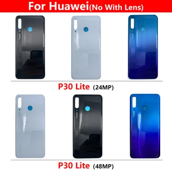 Pre Huawei P30 Lite Kryt Batérie Späť Sklo Zadných Dverí Bývanie Prípade Kryt Batérie + Objektív Fotoaparátu Náhradné Diely