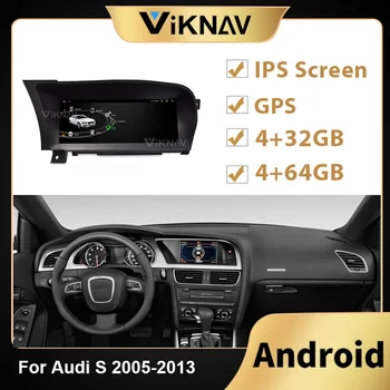 Android autorádia prehrávač Pre AUDI S 2005-2013 RHD Auto Hlavu Jednotka Stereo Rekordér DVD Multimediálny Prehrávač, GPS Navigáciu