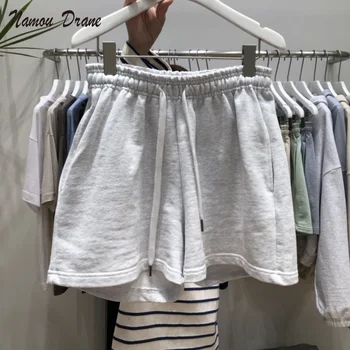 Móda Veku Zníženie Čistej Farby, Vysoký Pás Bežné 2021 Oblečenie pre Ženy Nový kórejský Dongdaemun Športové Šortky a Nohavice Ženy