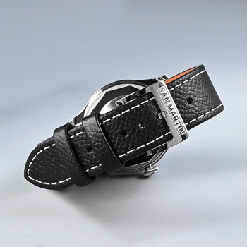 San Martin PT5000 Nové Automatické Hodinky 38mm Pre Mužov Náramkové hodinky Epsom Kožený Remienok Sapphire Crystal Sunray Dial 5Bar SN0101-G-A