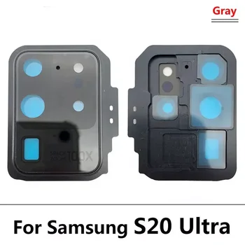 Pôvodný Pre Samsung Galaxy S20 Ultra S20 Fe Opravy Vymeniť Zadnú Kameru Sklo Objektívu Kryt s Rámom Držiak Náhradného Dielu
