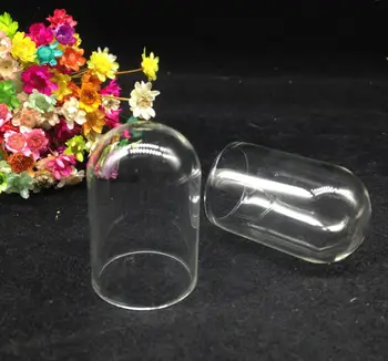 50pcs 38*25 mm Jasné trubice tvar skla svete bublina ampulka svadobné prívesok sklenený kryt dome náhrdelník prívesok roztomilý charms kontajnerov