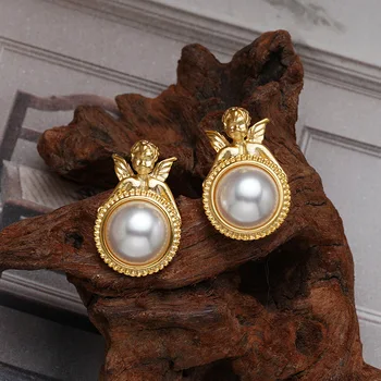 Vintage pearl náušnice žena francúzsky klincami osobnosti svetlo luxusné senior ucho príslušenstvo veľkoobchod