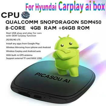 HongYueHui Mini Multimediálne Android Box Bezdrôtový Apple Carplay Android Auto Pre Hyundai IX5 Mistra Sonáta I10 I30 I40