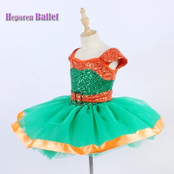 Nový Príchod Princezná Dospelý Alebo Dieťa Zelené Lesklé Sequin Balet Dance Sukne Jungle Víla Kostýmy Fáze Výkonu Kostým Zadarmo Klobúk