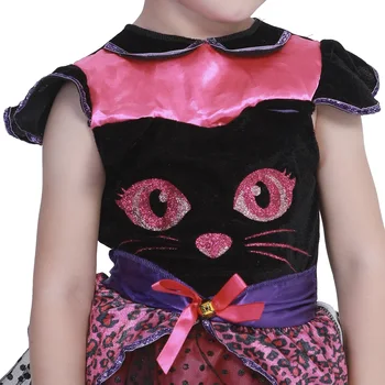 Ružová Krásne Dievčatá Halloween Mačka Zvieracie Kostýmy Deti Deti Kitty Cosplay Karneval Purim Sprievod Úlohu Hrať Ukazuje Party Šaty