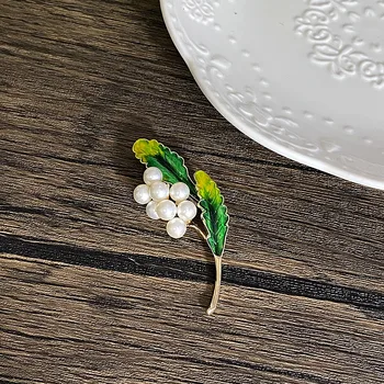 Nové Dámske Kvetinové Pearl Leaf Brošňa Módne Klope Odznak Svadobné Doplnky, Darčekové Cardigan Tričko Šatkou Pin