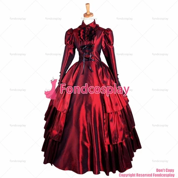Fondcosplay Viktoriánskej ROKOKA Šaty Loptu červená Taft šaty Gothic Punk cosplay Kostým CD/TV[G1434]