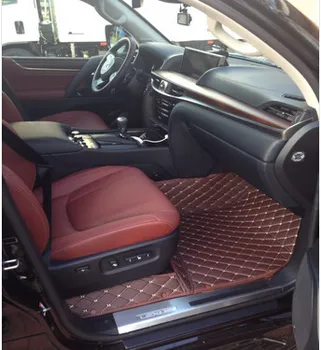 Vysoká kvalita! Vlastné kompletnú sadu auto podlahové rohože + kufor mat pre Lexus LX 570 2021 7 miest nepremokavé koberce pre LX570 2020-2007