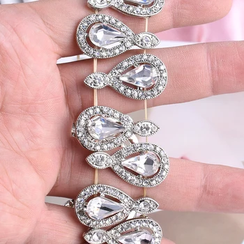 Nové Drahokamu Crystal Nastaviteľné Geometrické Veľký Náramok Pre Ženy, Luxusné Módne Glamour Putá Mužov Elastické Strany Šperky