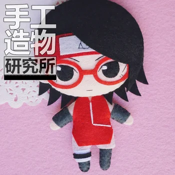 Anime Uchiha Sarada 12 cm Keychain Ručné Materical Package Hračky Mini Bábika Plnené Plyšové #4350 Deti Darček k Narodeninám