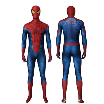 Halloween Party, Karneval, Superhrdina Amazing Spider Cosplay Vyhovovali Dospelých, Kostým, Maska Tlač Jumpsuit
