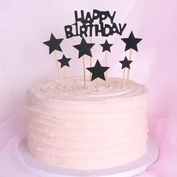 8Pcs/set Tortu Vňaťou Happy Birthday Zlaté Hviezdy Tortu Vňaťou Personalizované Baby Sprcha Deti Narodeninovej Party Dodávky Cake Decoration