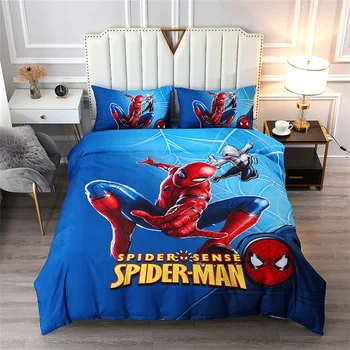 Disney posteľná bielizeň Nastaviť Cartoon Spiderman Obliečky Kryt Sady pre Dieťa Deti Chlapec Posteľ Jedno Dvojča Plnej Veľkosti Narodeninám