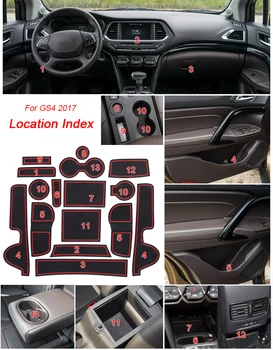16pcs Auto Styling Pre Trumpchi GS4 2017-Súčasnosť Latex Brány slot pad Interiérové Dvere Groove Mat Non-slip prachu Interiéru Príslušenstvo