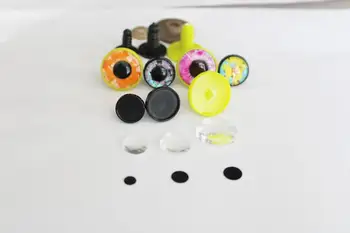 20set Hot handscraft oči prázdny zásobník 14 mm 17 mm 22 mm guľatý tvar zásobníka+ sklenené korálky+ čierna žiaka na BJD plyšové háčkovanie bábika