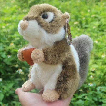 Malé roztomilé simulácia Veverička hračky plyšové prirodzenú farbu Veverička bábika darček asi 18 cm 2801