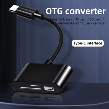 FONKEN USB Typu C Čítačka Kariet OTG Adaptér Micro USB, SD/TF Kariet pre Macbook Smartphone Údajov Kábel na Prenos údajov U Diskov Čitateľa