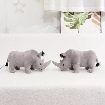 35 cm Reálnom Živote Nosorožec Plyšové Hračky Plyšové Realisticky Afriky Nosorožce Divoké Zvieratá, Bábiky, Hračky Pre Deti, Deti Vianočný Darček Decor