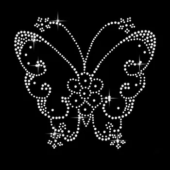 2pc/veľa Vlajúce Motýľ hot fix drahokamu prenos motifsiron na crystal prevody dizajn nášivka záplaty