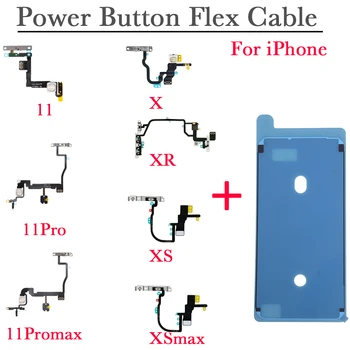 Tlačidlo napájania S Bleskové Svetlo, Flex Kábel Pre iPhone X XR XS XsMax 11, 11Pro, Max Páse s nástrojmi A Vodotesná Páska Náhradné