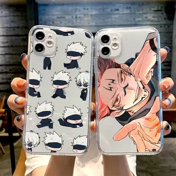 Anime Jujutsu Kaisen Satoru Gojo Telefón puzdro Pre iPhone 13 12 11 14 Pro Max XR XS 8 7Plus SE Transparentné Shockproof Fundas
