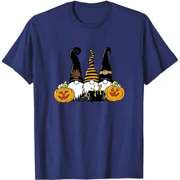Zábavné Halloween Trick or Treat Krátke Rukávy Top Tee Tričko Tekvica a Trpaslíci Vzor Bežné T-Shirt Halloween Kostýmy