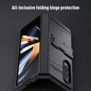 Pre Samsung Galaxy Z Násobne 4 Fold4 5G Stojan Prípade Záves Plnú Ochranu Pevného PC Ochranný Kryt Držiaka